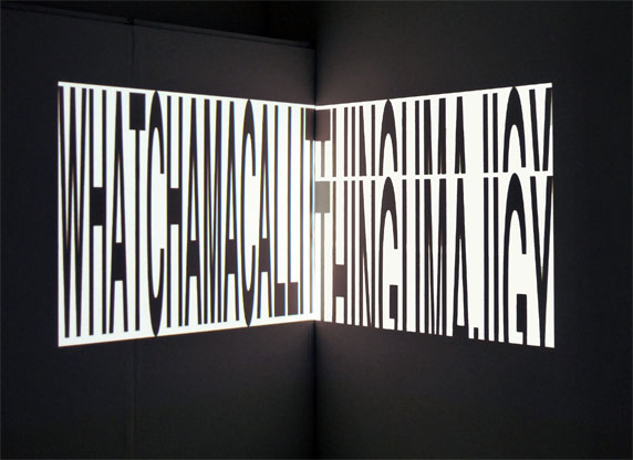Philip Bradshaw, Installation view, double projection, Thingumajigy, Whatchamacallit, Nothing To Be Done
